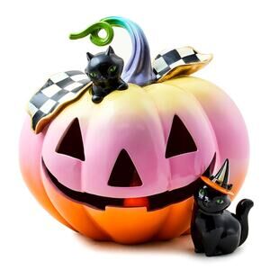 Mackenzie-Childs Trick or Treat Illuminated Jack O’ Lantern Halloween New In Box
